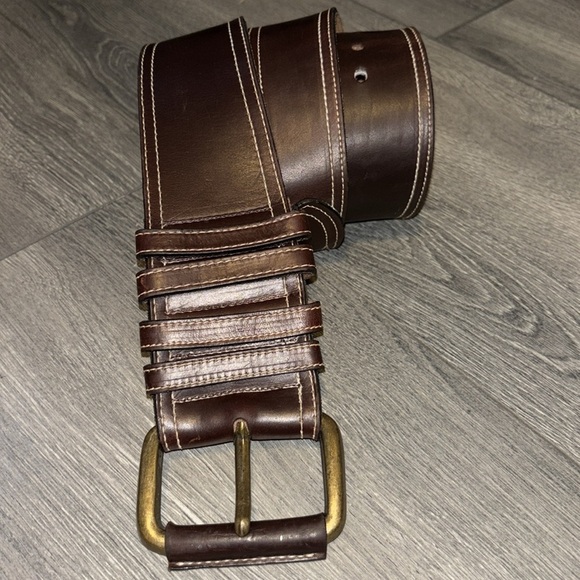 Vintage Joan & David Dark Brown Leather Belt Size L main image 12